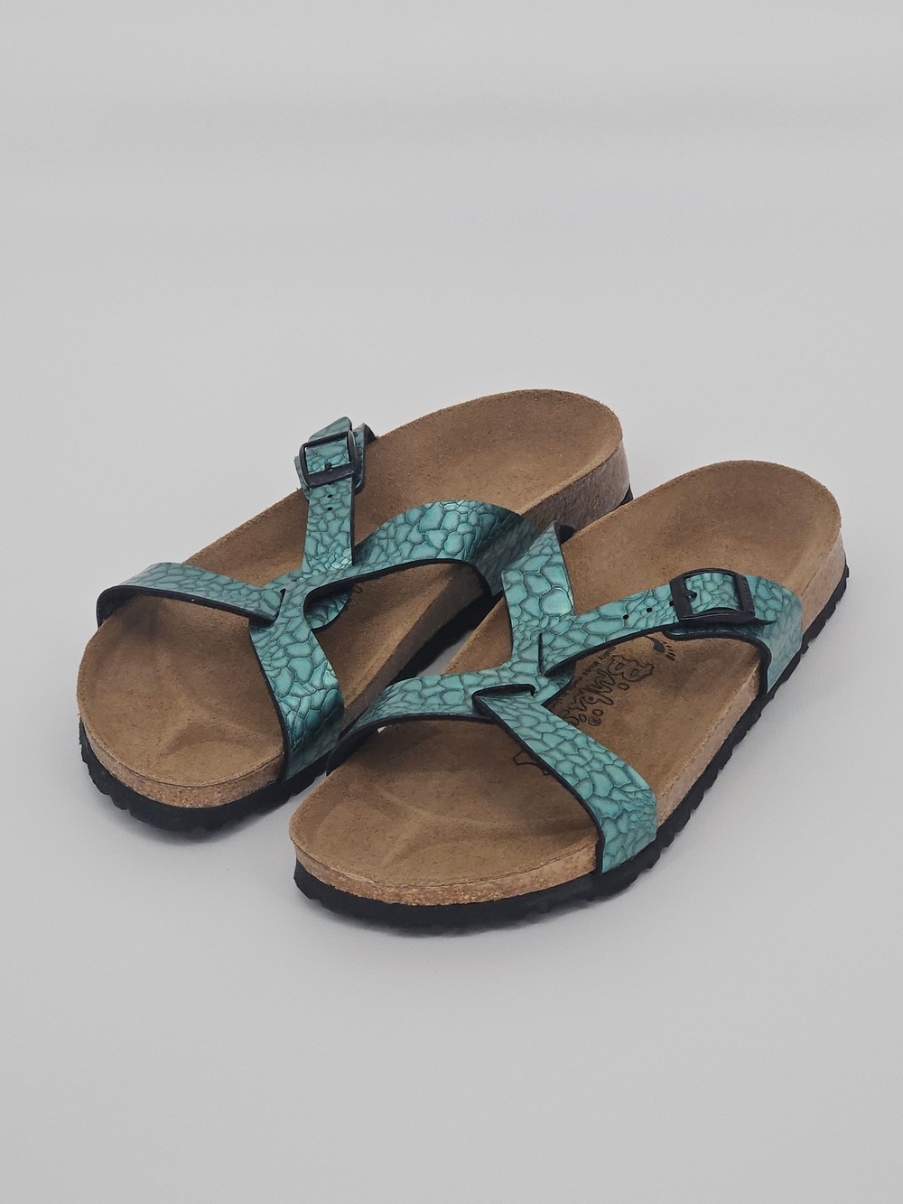 Birkenstock Mayari Sandals Turquoise Stone Print Birko-Flor Women's EU 40 US 9